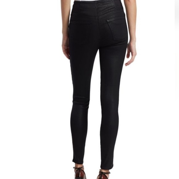 J Brand black skinny wax coated stretch Jean - Picture 3 of 6